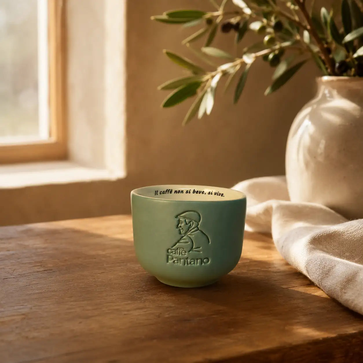 Caffè Pantano | Cappuccinotasse handgefertigt Grün
